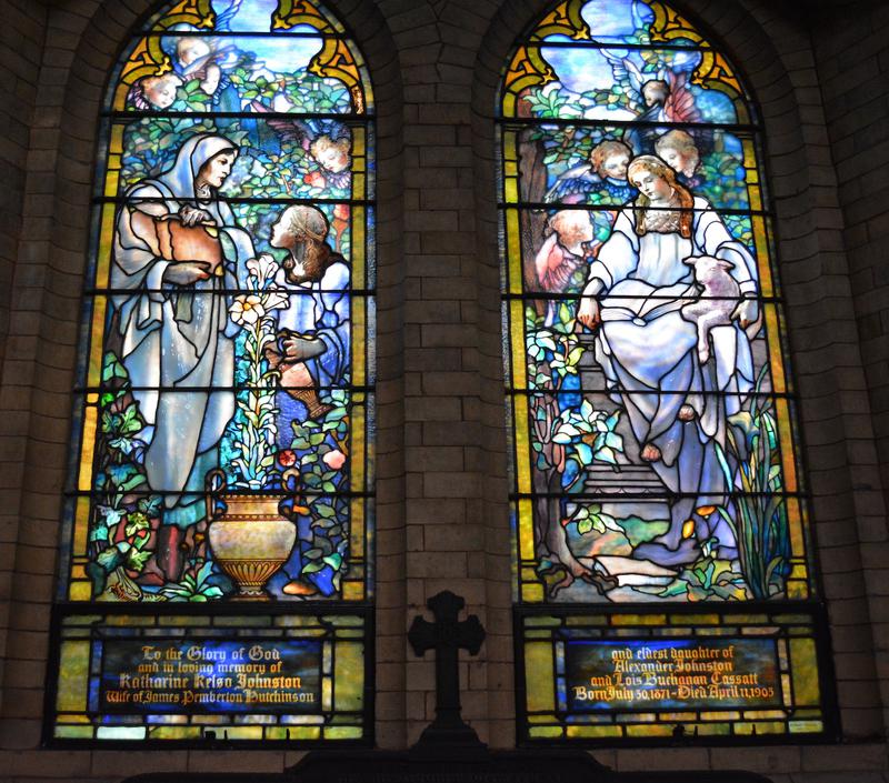 Hutchinson Memorial Window:  Education of Virgin and Saint Agnes