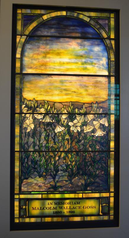 Goss Memorial Window:  landscape with lilies