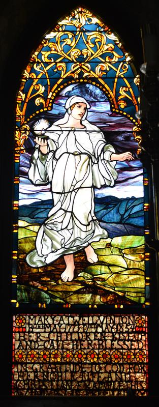 Vinton Memorial Window:  wise virgin with lifted lamp
