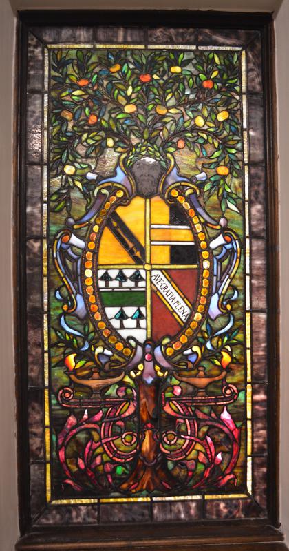 Taintor Memorial Window:  William Caxton and Aldus Manutius