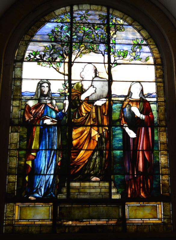 Strong Memorial Window:  Law, Fortitude and Temperance