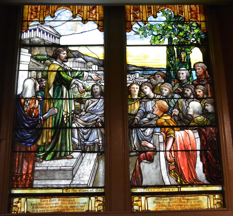 Boardman Memorial Window:  St. Paul at Athens