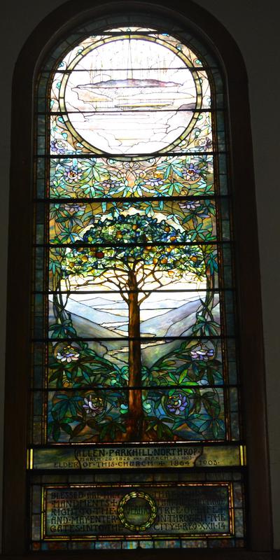 Northrop Memorial Window:  floral and ornamental