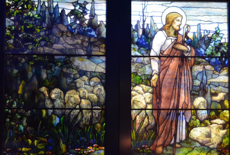 Potter Memorial Window:  Good Shepherd and Landscape