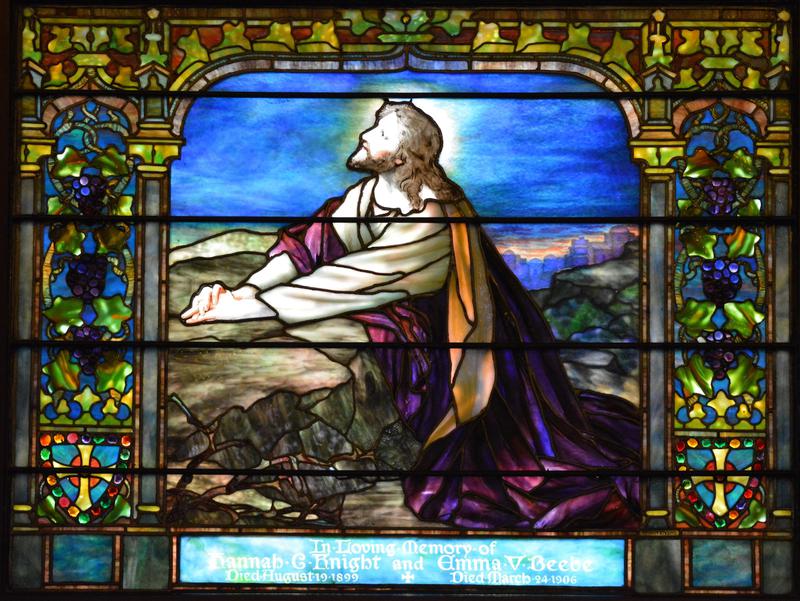 Knight and Beebe Memorial Window:  Jesus in the Garden of Gethsemane