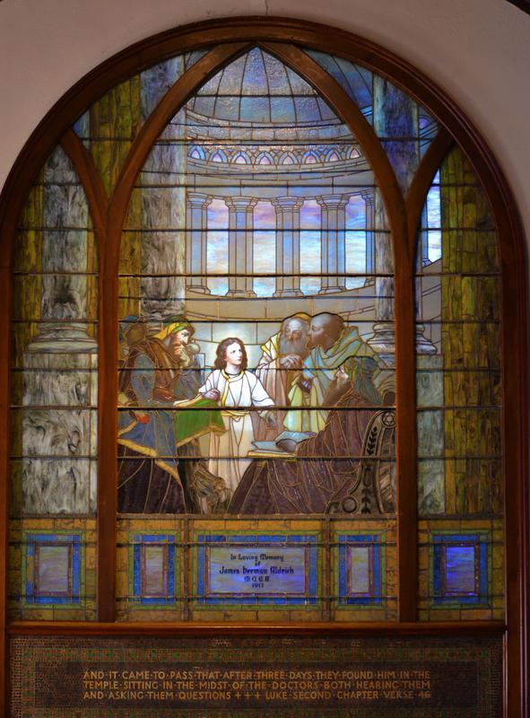 Aldrich Memorial Window:  Christ Child in the Temple