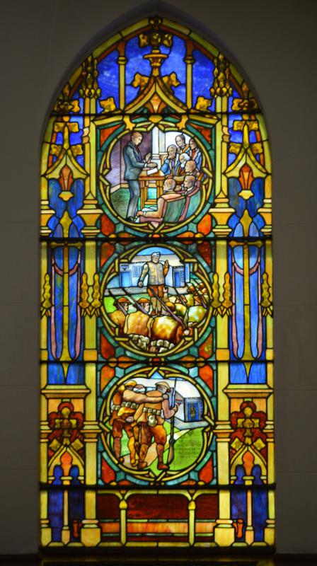 Levere Memorial Window:  Good Samaritan and Scenes from the Life of William Collin Levere