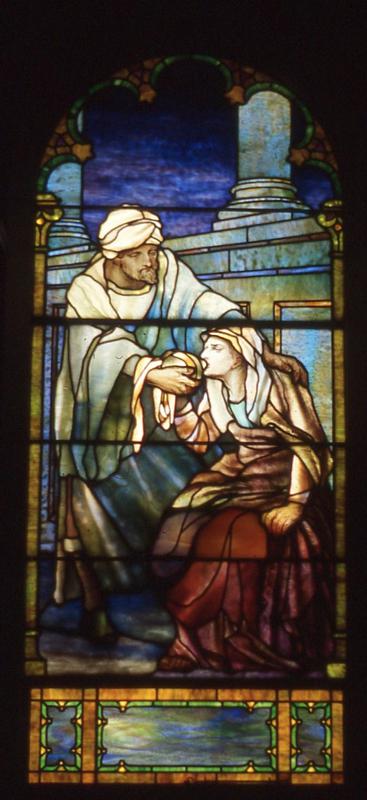 Wood Memorial Window:  For I was thirsty and ye gave me drink