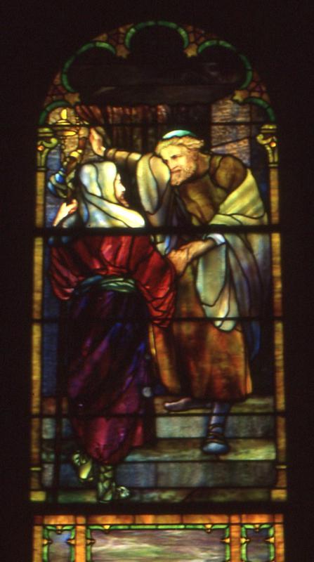 Wood Memorial Window:  For I was a stranger and ye took me in