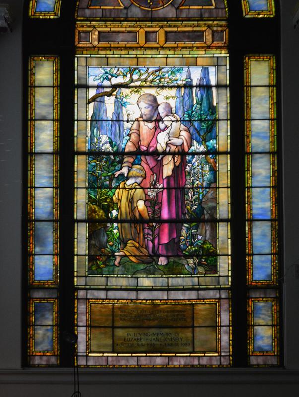 Knisely Memorial window:  Christ Blessing Little Children