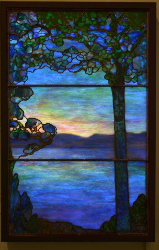Fisk-Collins Memorial Window:  landscape with View of Lake and Distant Mountains