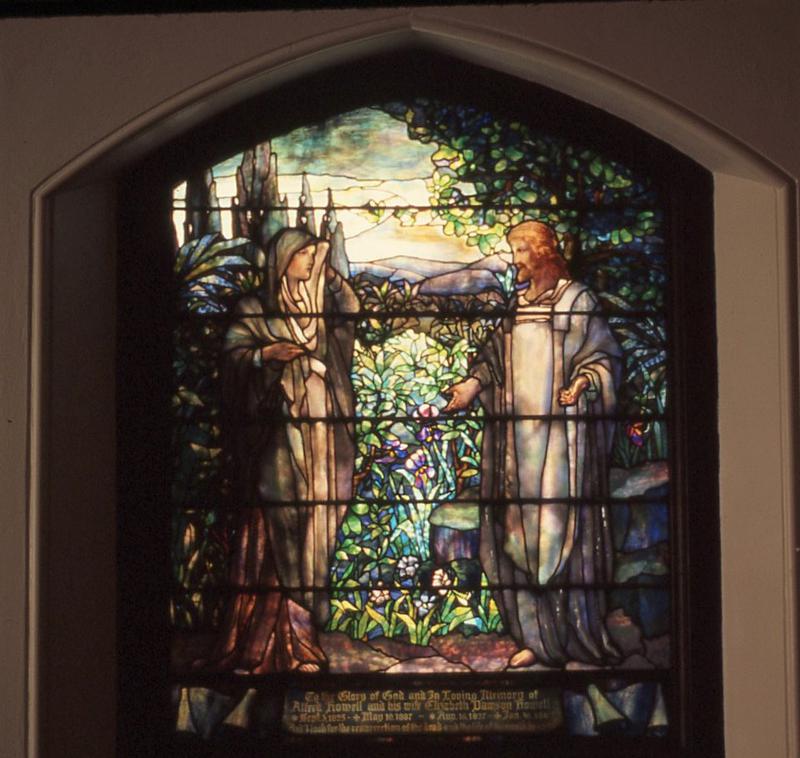 Howell Memorial Window:  Meeting in the Garden