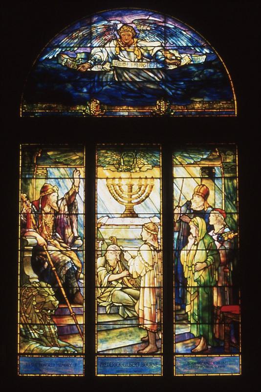 Bourne Memorial Window:  David Set Singers Before the Lord
