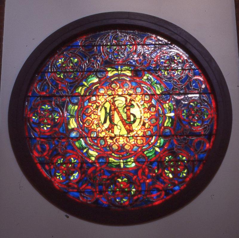 Newcomb Memorial Window:  ornamental rose window