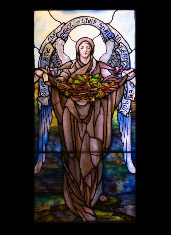 Halloran Memorial Windows:  Beatitudes of the Sermon on the Mount: Blessed are the Meek