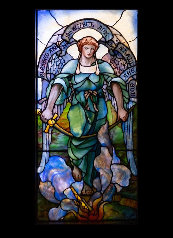 Halloran Memorial Windows:  Beatitudes of the Sermon on the Mount: Blessed are the Merciful
