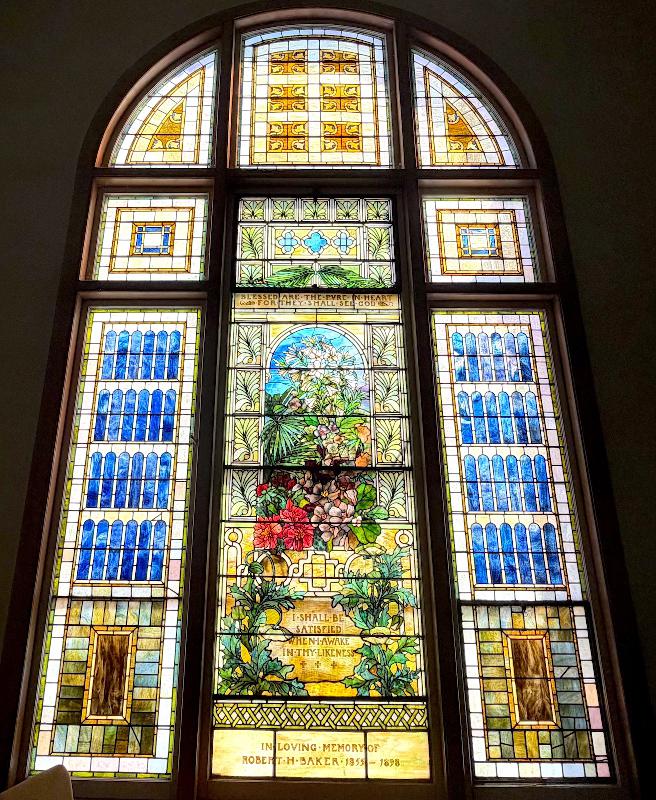 Baker Memorial Window:  floral