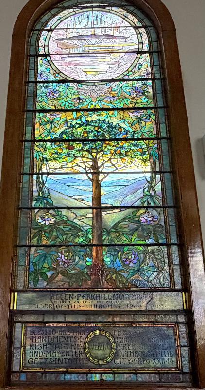 Northrop Memorial Window:  floral and ornamental