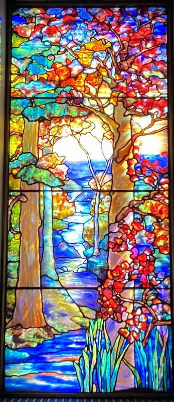 Hurley Memorial Window:  landscape with trees and brook