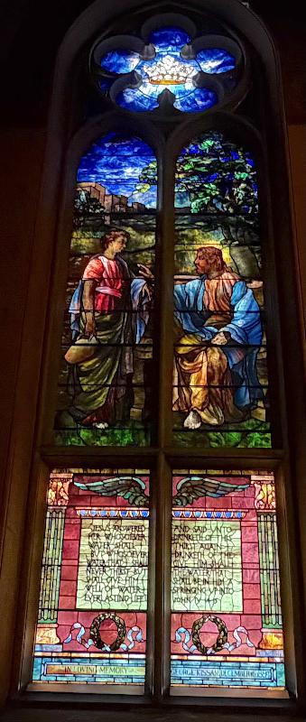 Kissam Memorial Window:  Christ and the Woman of Samaria