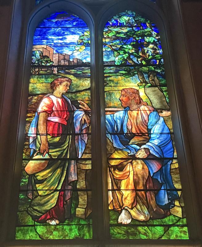 Kissam Memorial Window:  Christ and the Woman of Samaria