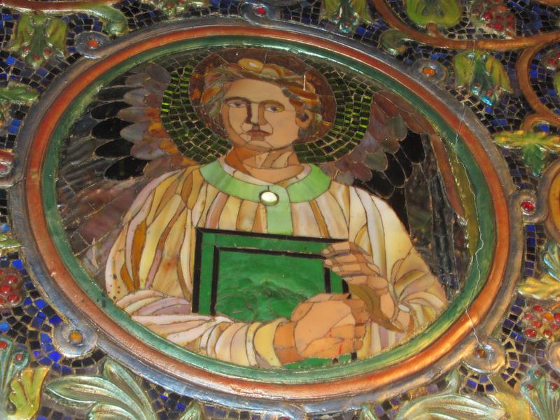 Peters Memorial Altar:  marble altar and reredos of glass mosaic and relief work