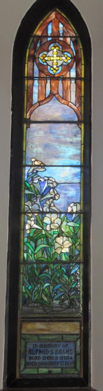 Bates Memorial Window:  Cross and Lilies