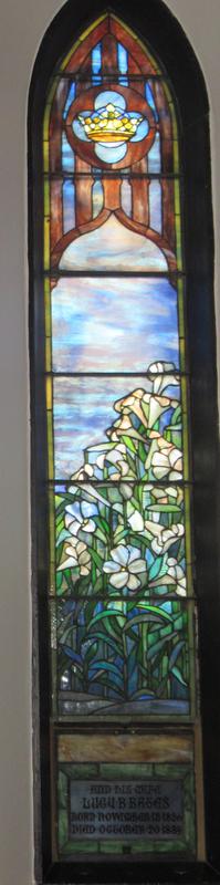 Bates Memorial Window:  Crown and Lilies