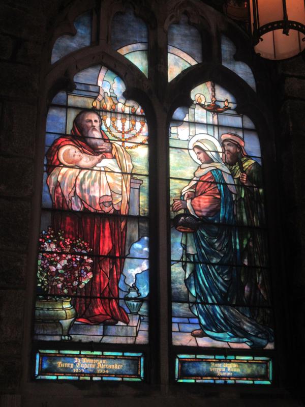 Alexander Memorial Window:  Presentation in Temple