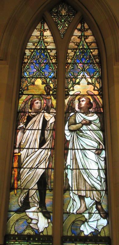 Low Memorial Window:  Uriel and angel representing justice of God
