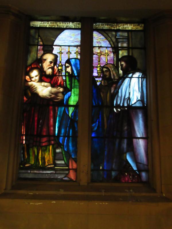 Switzer Memorial Window:  Christ Presentation in the Temple