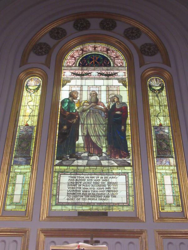 Houghtaling Memorial Window:  Presentation in the Temple