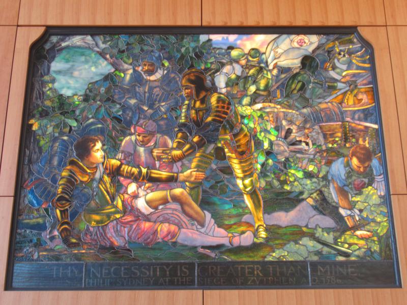 Van Wickle Memorial Window:  Death of Sir Philip Sidney