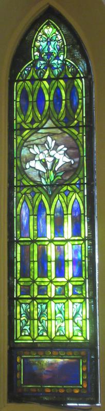 Houghton Memorial Window:  ornamental with bouquet of white lilies
