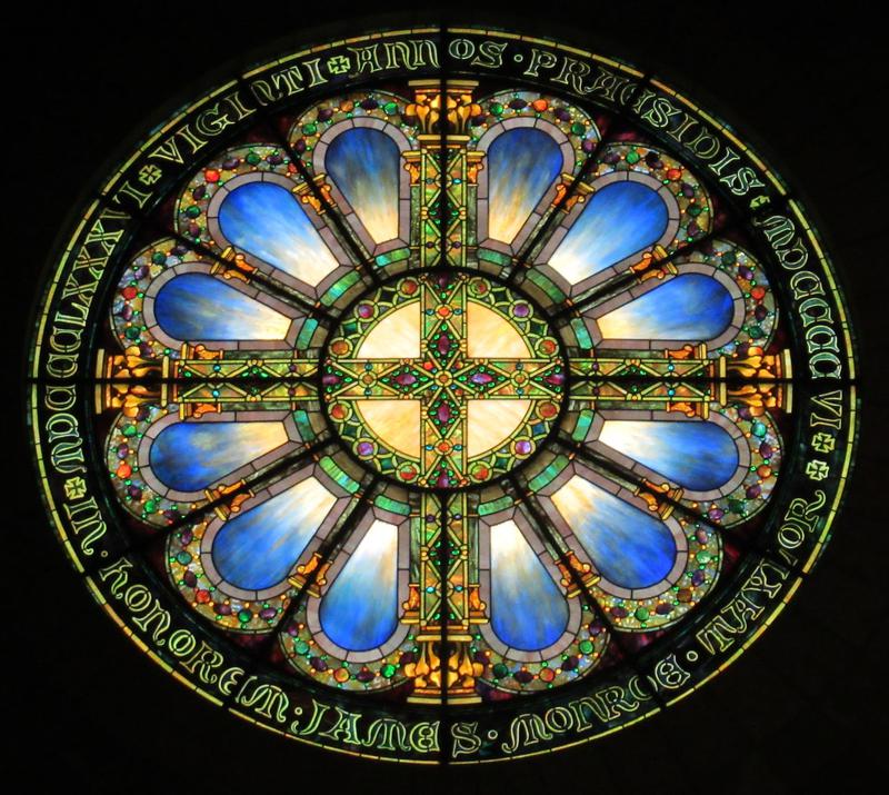 Taylor Commemorative Window:  ornamental rose window