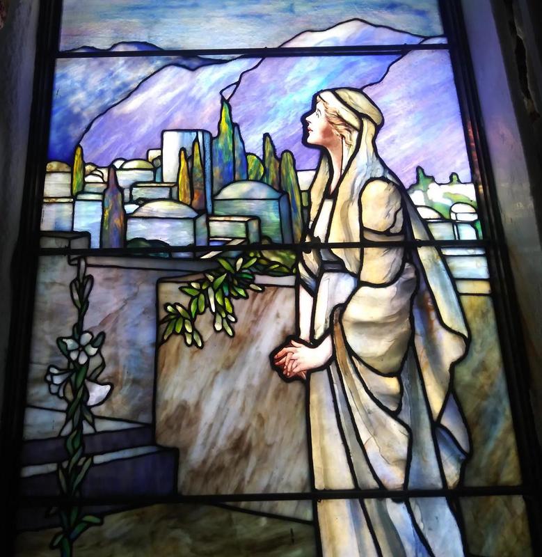 Smith Memorial Window:  hooded Old Testament woman