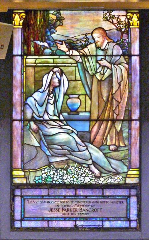 Bancroft Memorial Window:  Jesus with the Woman at the Well
