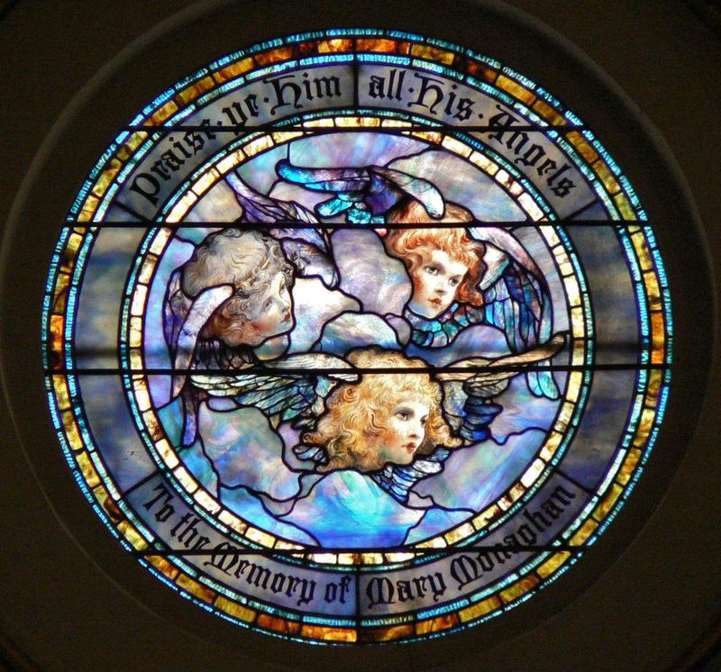Monaghan Memorial Window:  Angels singing the praises of the King