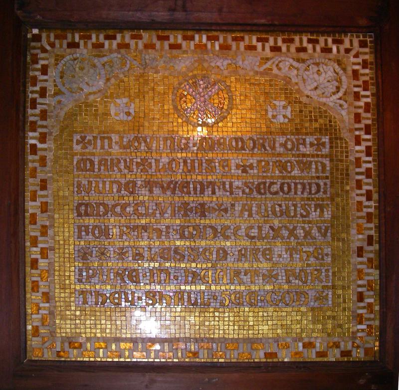 Brown Memorial Tablet:  mosaic tablet
