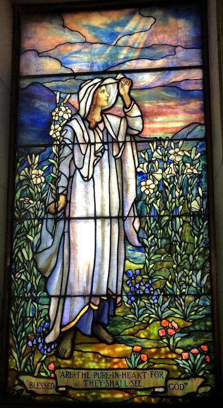 James C. Cox Memorial Window:  Blessed are the Pure in Heart