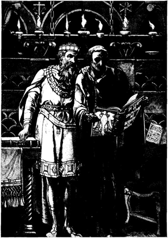 Pardee and Cattell Memorial Window:  Alquin and Charlemagne