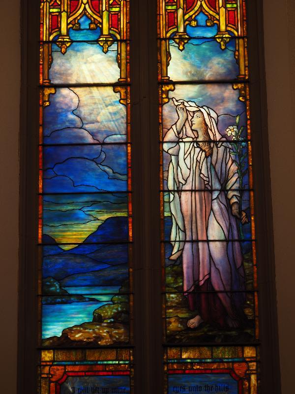 Baker Memorial Window:  I Will Lift Mine Eyes Unto the Hills, From Whence Cometh My Help