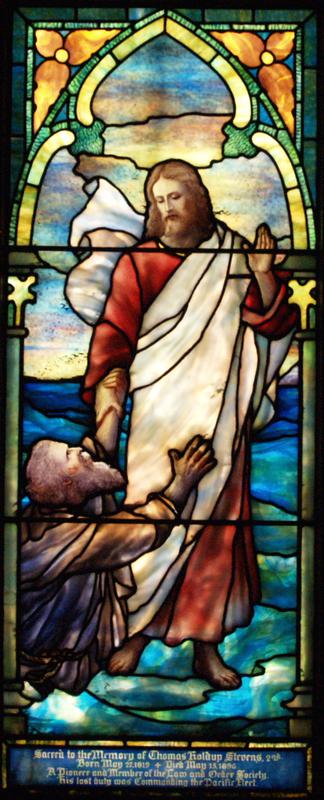 Stevens Memorial Window:  Christ Sustaining Peter