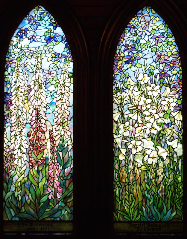 McCormick Memorial Window:  Foxgloves and Lilies