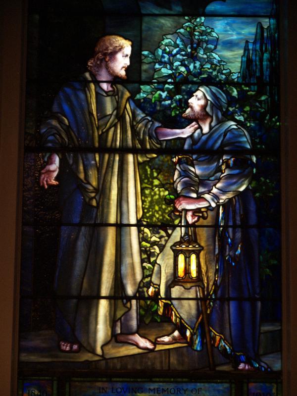 Potter Memorial Window:  Nicodemus Came to Him by Night