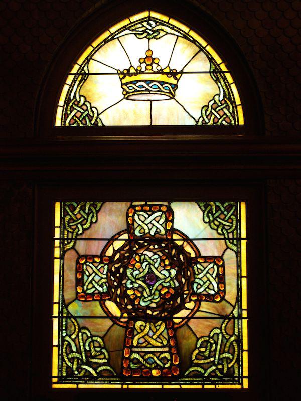 Collin Memorial Window:  Celtic cross