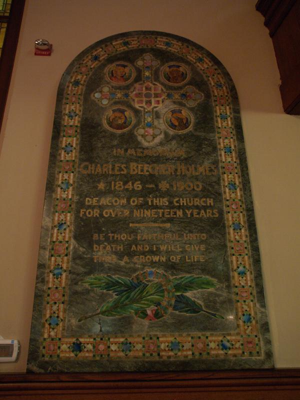Holmes Memorial Tablet:  mosaic plaque