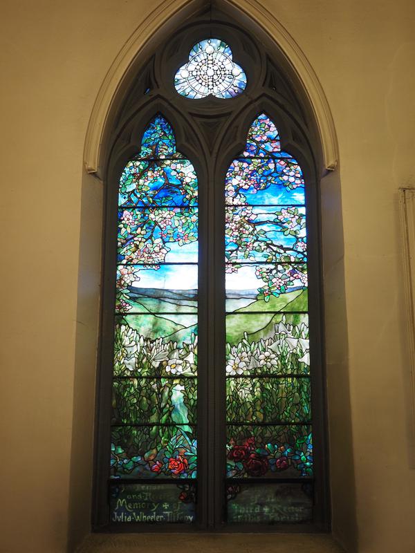 Tiffany Memorial Window:  Lilies and Apple Blossoms