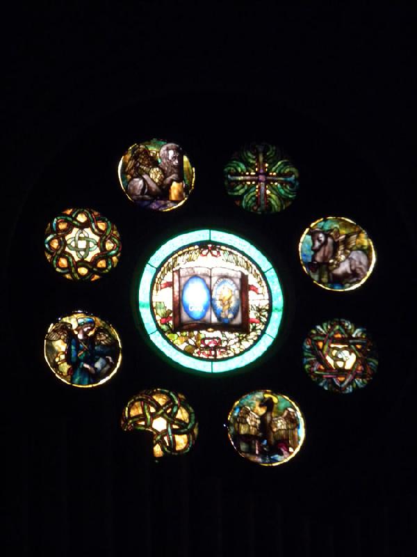 Willard Memorial Window:  ornamental rose window