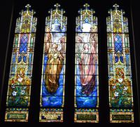 New Jersey, Plainfield, Grace Episcopal Church: Tweedy and Tiffany Memorial Window:  Angels of Praise